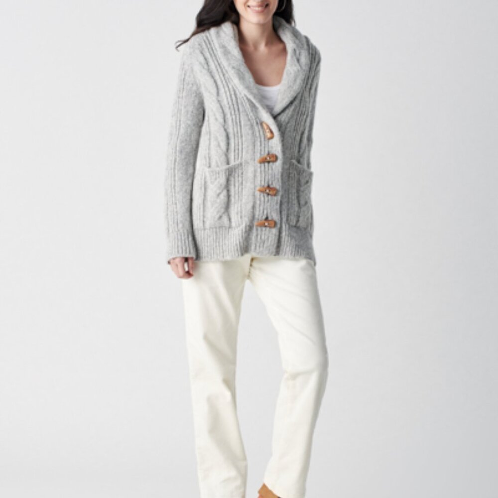 RARE NWT Faherty Winter Frost Cardigan XS Mountain Top GRAY ALPACA WOOL